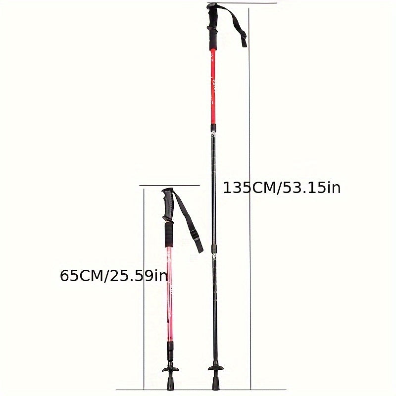 Outdoor Telescopic Climbing Crutches Aluminum Hiking Stick