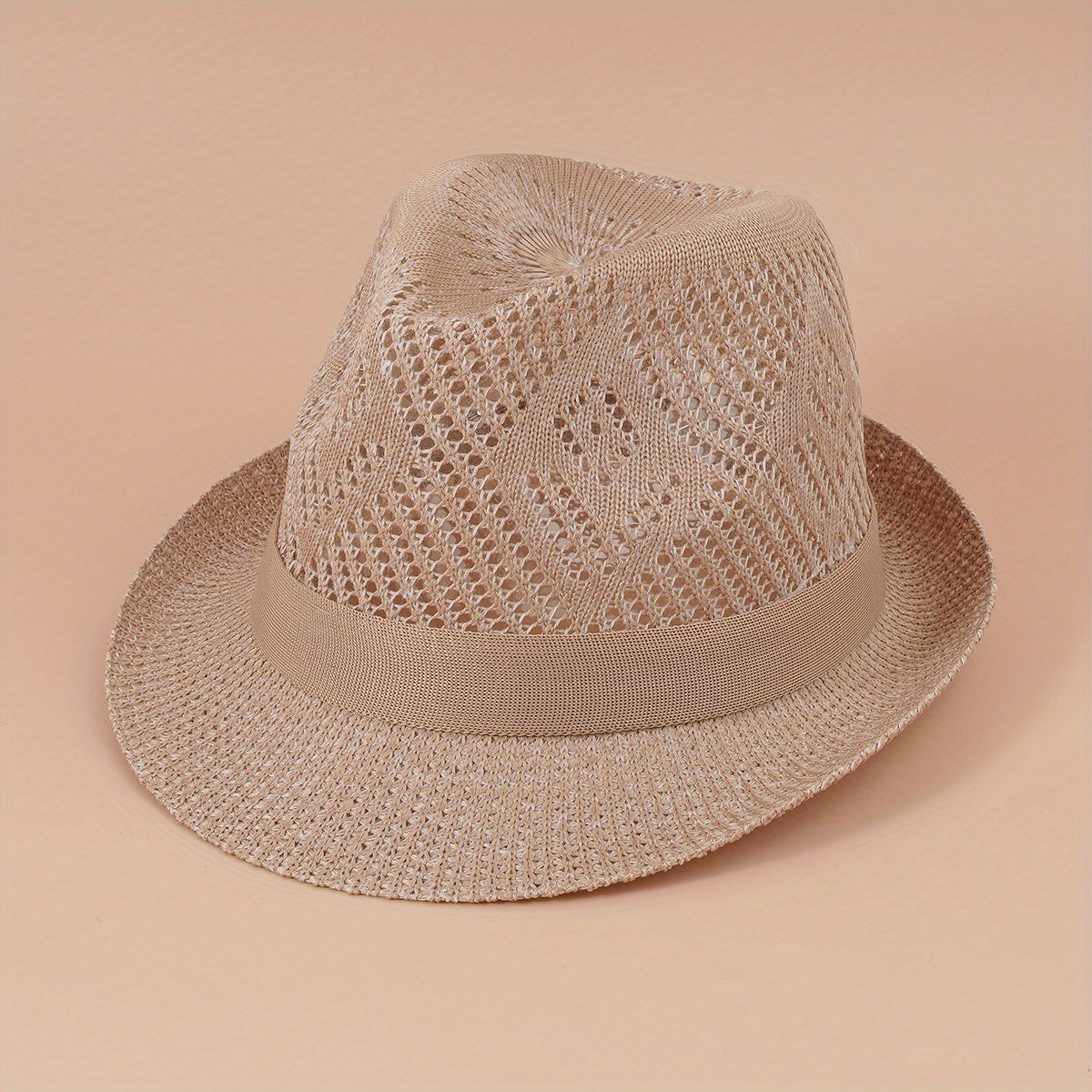 Short Brim Fedora Cap Breathable Jazz Hat Summer Sun Hat