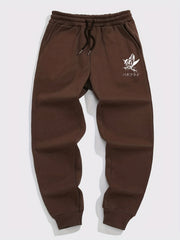 Dragon Pattern Joggers Men's Casual Loose Fit Pants