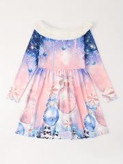 Girls Jingle Bell Long Sleeve Dress Christmas Gift