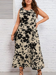  Floral Print Maxi Tank Dress