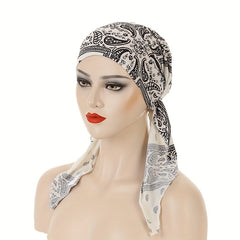Paisley Print Head Wrap Turban Cap Headscarf Ramadan Hijab Chemo Cap