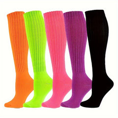 Women's Solid Calf Socks Warm & Comfy Knee High Stockings
