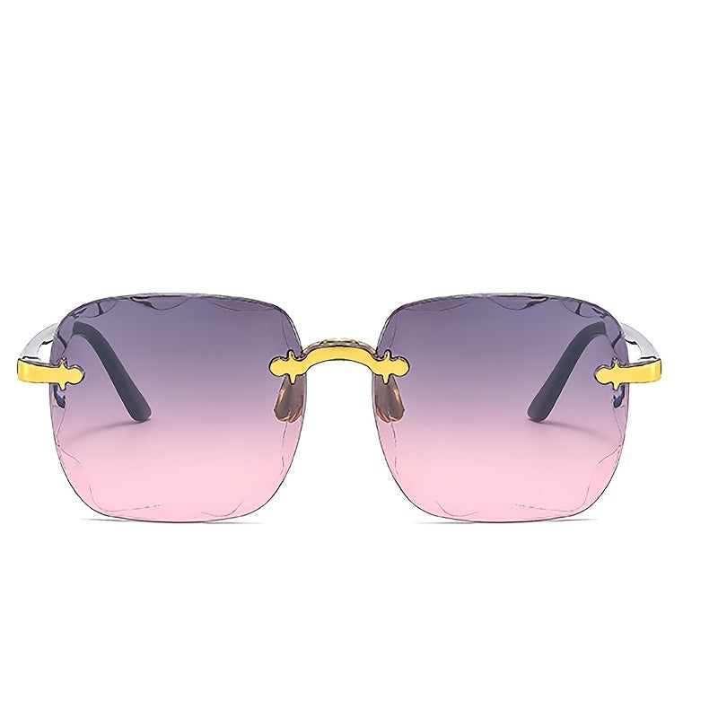 Square Rimless Sunglasses Gradient Glasses UV400