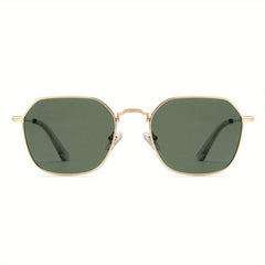 Polarized Hexagon Square Sunglasses Small Geometric Polygon Aviators