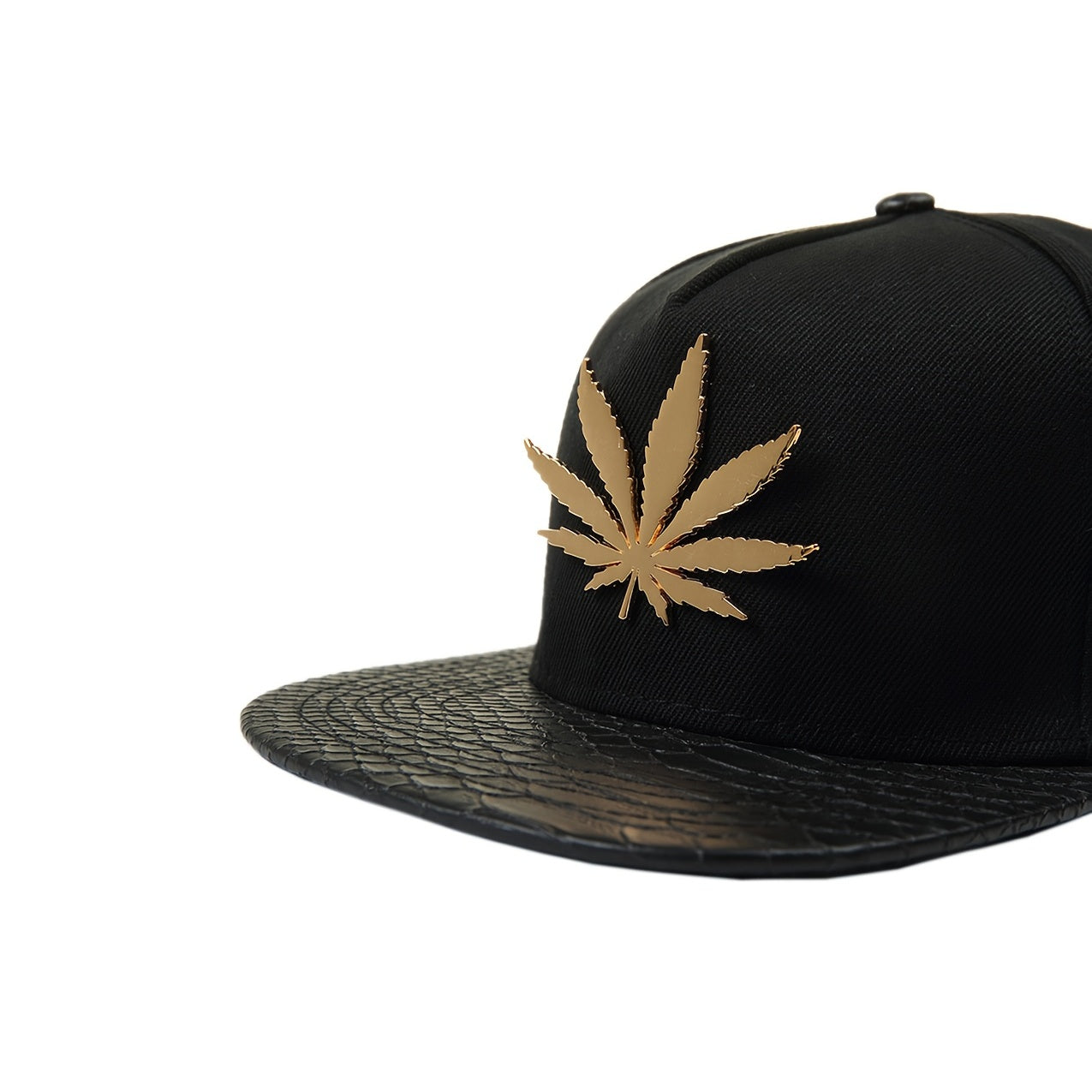 Hip Hop Baseball Cap Hemp Leaves Pattern Flat Brim
