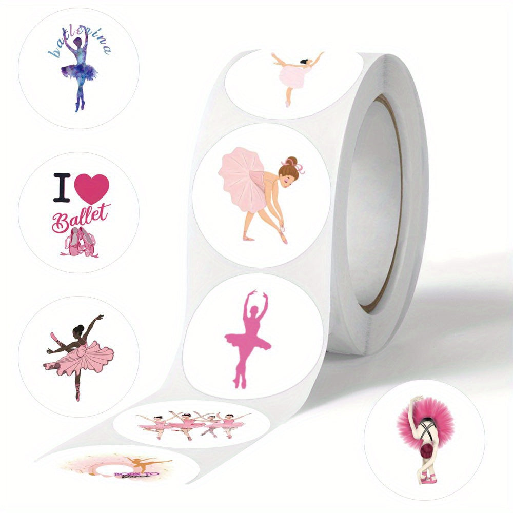 500 Pink Ballet Dance Stickers Romantic Designs DIY Party Decorations Dance Gift