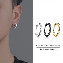 Stainless Steel Hoop Earrings Circle Ear Piercing Jewelry
