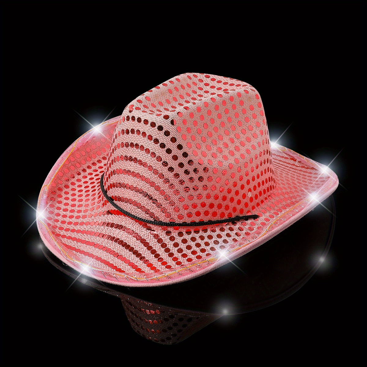 Flashing Led Sequin Cowboy Hat Y2K Style