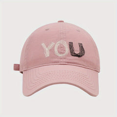 YOU Embroidery Baseball Cap Solid Casual Sun Hat Unisex Adjustable Dad Hats