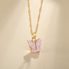 Butterfly Pendant Necklace Dainty Chain Neck Jewelry Birthday Gift