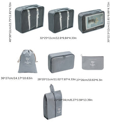 7 Pcs Travel Luggage Bag Sets Storage Bags Organizers