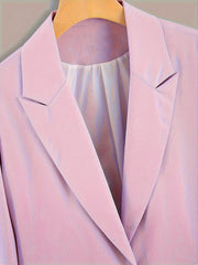  Casual Blazer Women's Plus Solid Long Sleeve Lapel Collar Blazer
