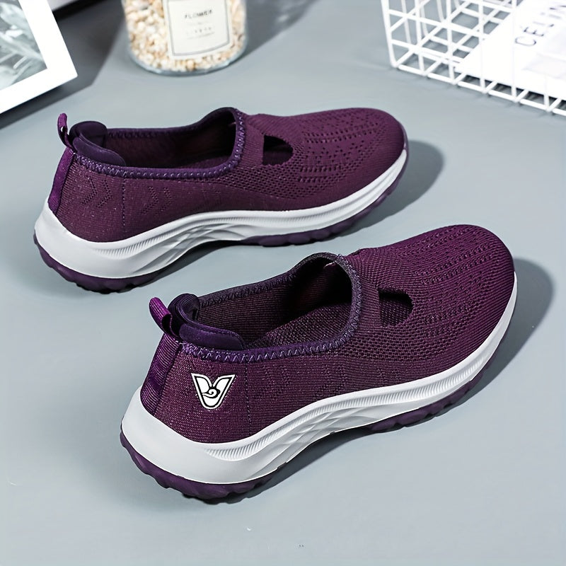 Non-slip Soft Sole Breathable Walking Shoes Slip-On Sporty Sneakers