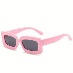 Y2K Rectangle Sunglasses Candy UV400 Sun Shades for Summer Beach Party Club