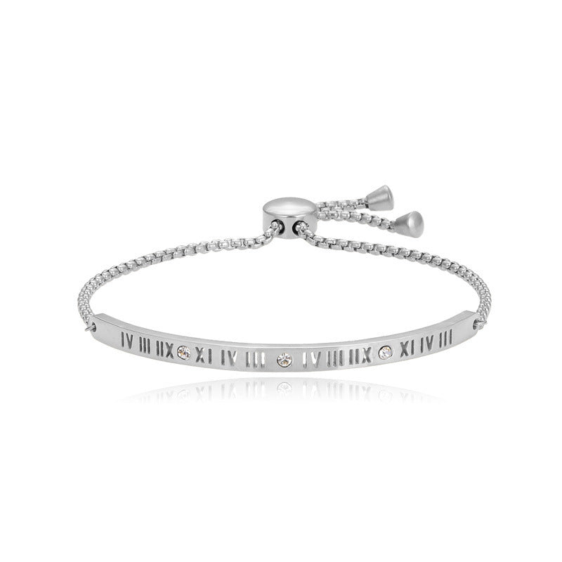 Adjustable Roman Numerals Bracelet for Women Girls