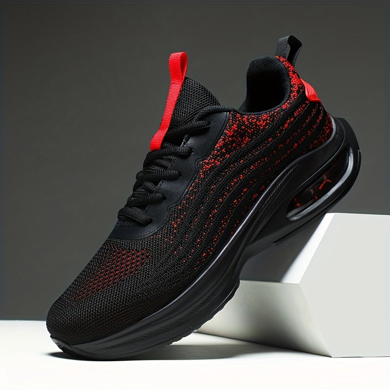 Men's Air Cushioned Lace Up Casual Shoes Lightweight Non Slip Sneaker