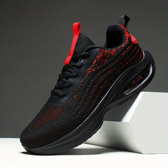 Men's Air Cushioned Lace Up Casual Shoes Lightweight Non Slip Sneaker