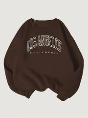 Letter Print Crew Neck Sweatshirt for Women