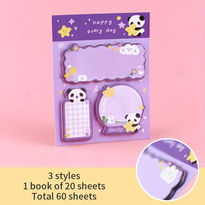 60sheets Special Shaped Sticky Notes Creative Cartoon Message Stickers