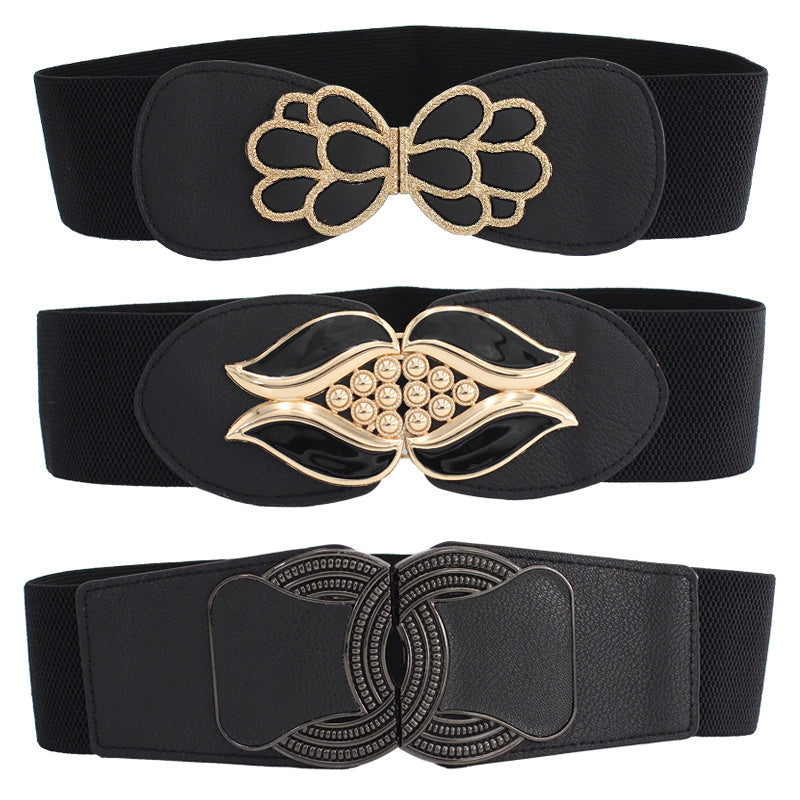 Women's Waist Belt Cover Skinny Elastic Decorative Dress Belt