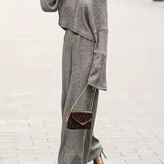  One Shoulder Top & Wide Leg Pants Set