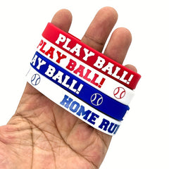 Home Run Baseball Bracelet 8 Pcs Silicone Play Ball Party School Competition Wri