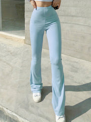 High Waist Flared Leg Pants for Women