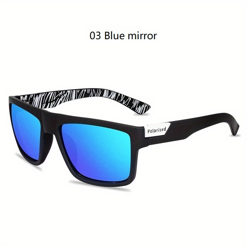 Men's Vintage Square Frame Polarized Sunglasses for Sports Fishing Driving