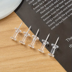 20pcs Transparent Steel Pointed Nails for Cork Board Wall Fabric Boards