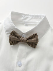 3pcs Baby Boys Bowtie Shirt & Vest & Pants Gentleman Set