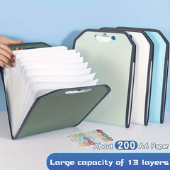 Expanding File Folder A4 Portable Accordion Organizer Waterproof Tear Resistant