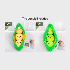 Bean Pea Shape Plush Toy Holiday Gift Cleaned Disassembled