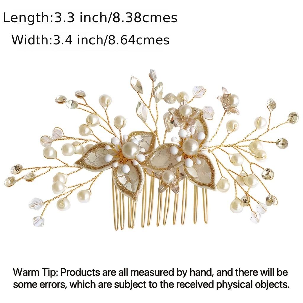 Faux Pearl Bridal Headband Wedding Headpieces Crystal Flower Hair Accessories