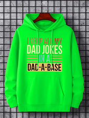 Dad Jokes Print Hoodie Men's Casual Sweatshirt