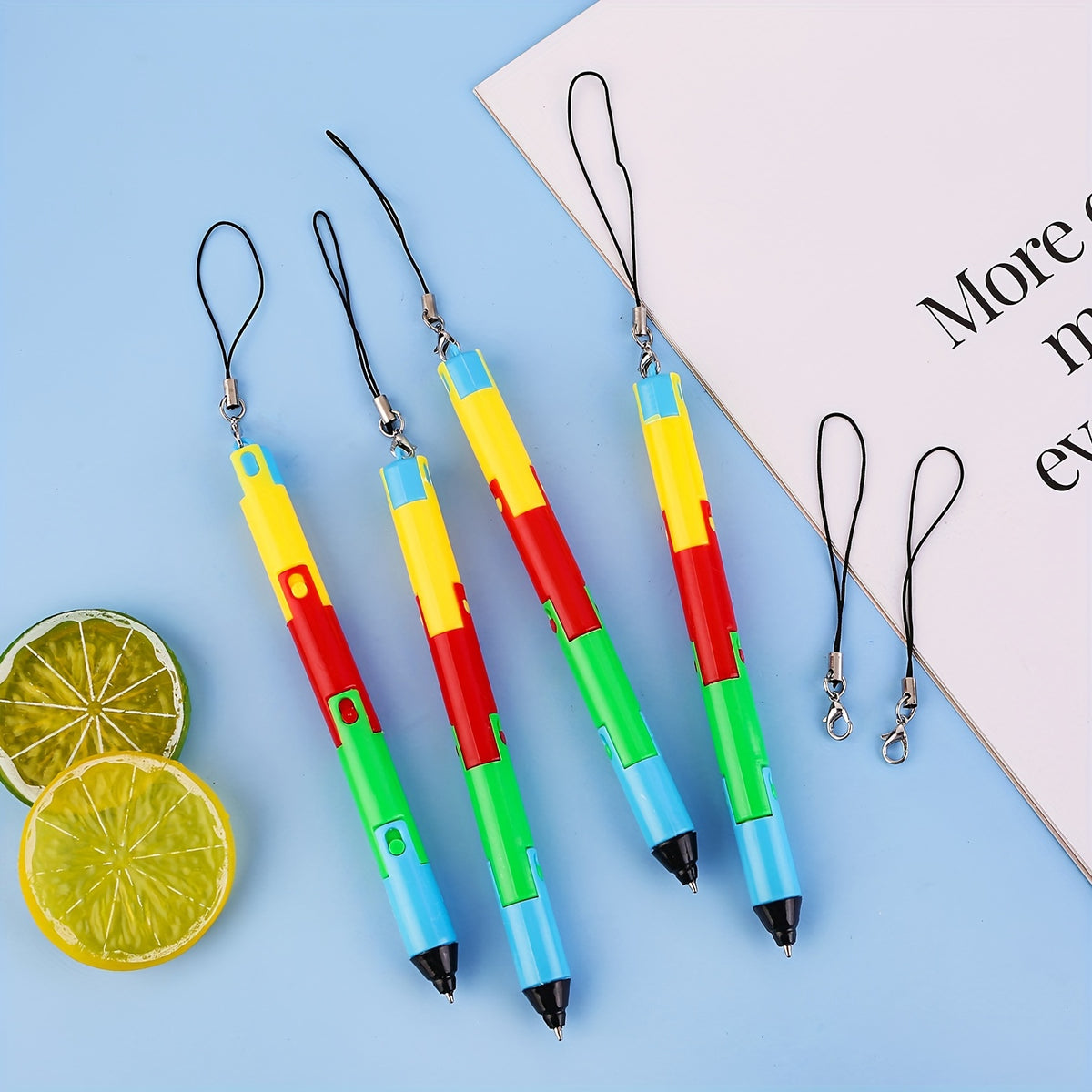 Bendable Deformation Pen with Strap - Black