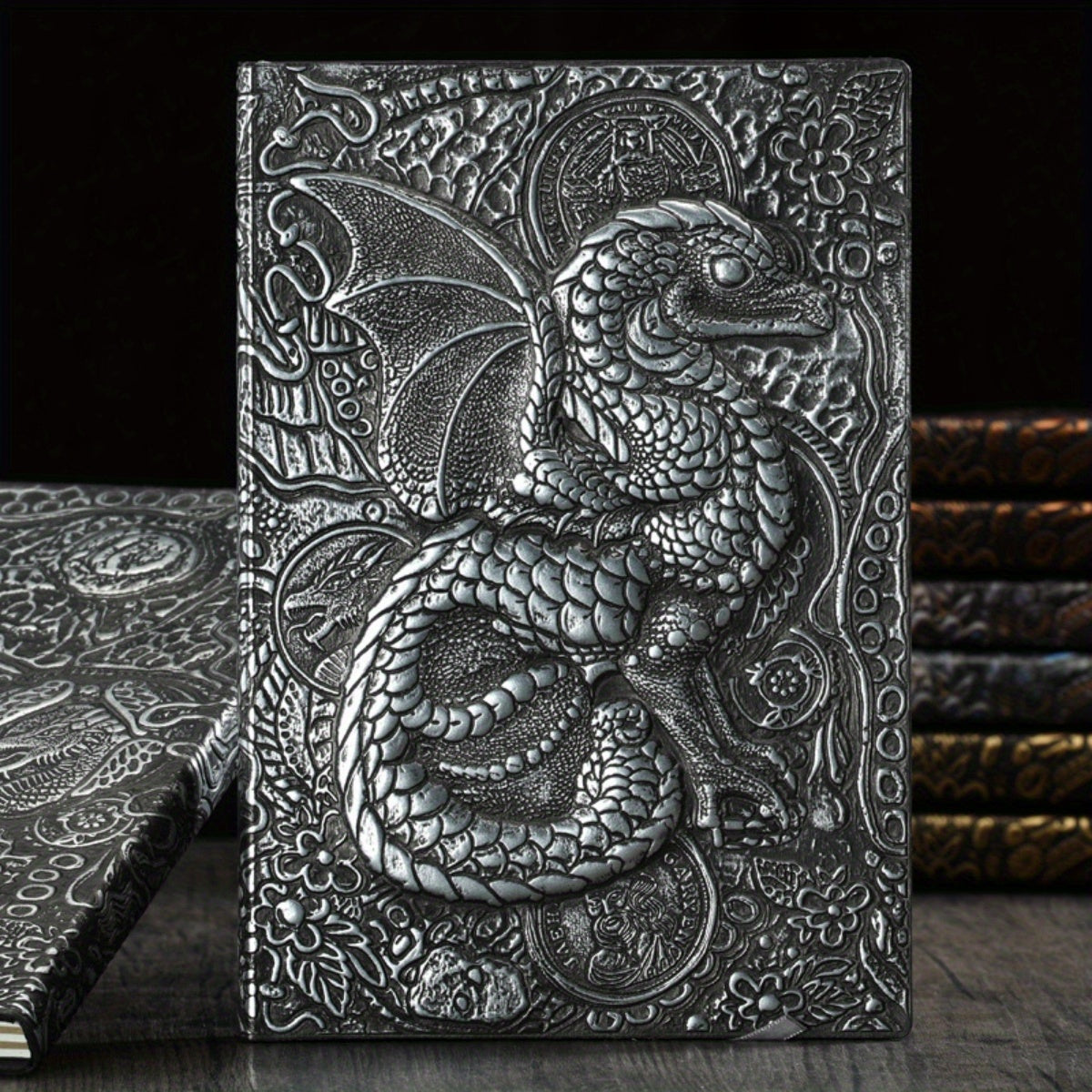 A5 Retro Relief 3D Dragon Notebook, 100 Sheets