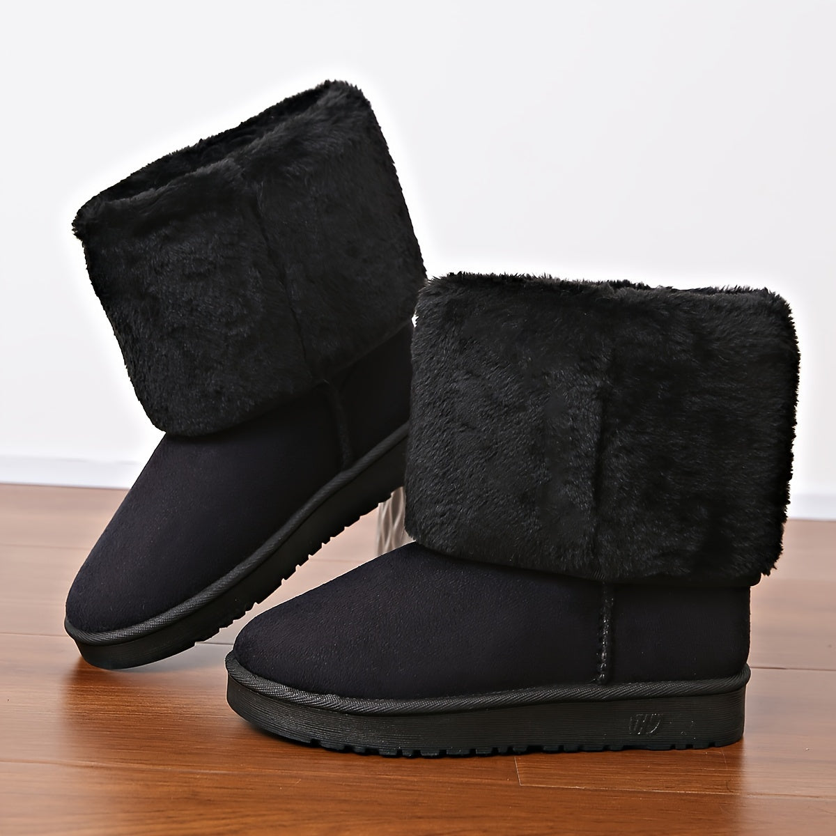 Women's Snow Flat Boots Fluffy Fur Lined Non slip Warm Thickened