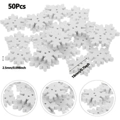 Snowflake Buttons Christmas Wooden 18mm for Knitting Sewing DIY Scrapbook Crafts