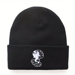 Y2K Cartoon Beanie Ghost Mermaid Embroidered Knitted Hat Unisex