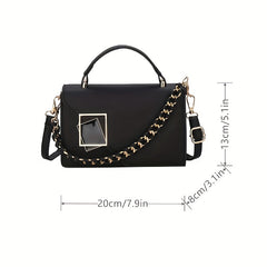 Stylish Chain Decor Handbag Square Crossbody Bag Women's Shoulder Purse
