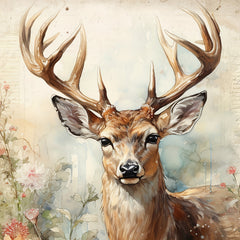 10sheets A5 Animal Squirrel Elk Forest Flower Grass DIY Tool Retro Jo