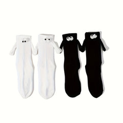 Cute Holding Hands Mid Tube Socks Women's Stockings
