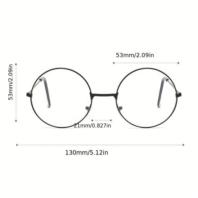 Men's Retro Round Frame Anti Light Glasses Reading Glasses