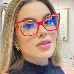 Cat Eye Anti Light Glasses TR90 Block Clear Lens Glasses