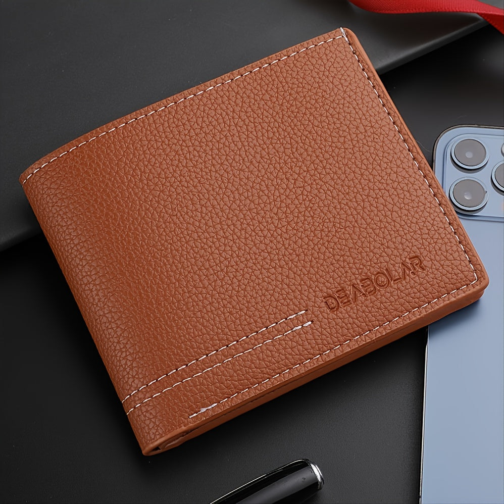 Men's PU Leather Business Wallet Card Holder