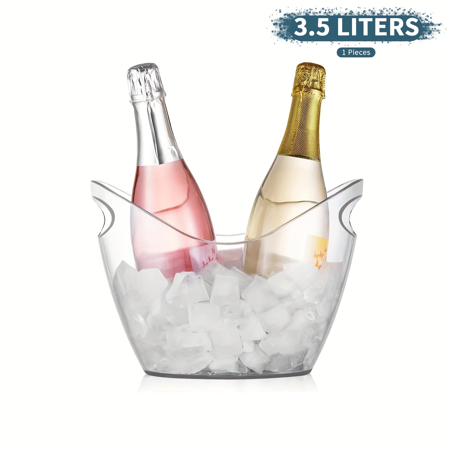 Stainless Steel Ice Bucket Clear Plastic Drink Tub Bar And Restaurant
