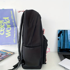 Y2K Star Patch Decor Backpack Skeleton Decor Schoolbag