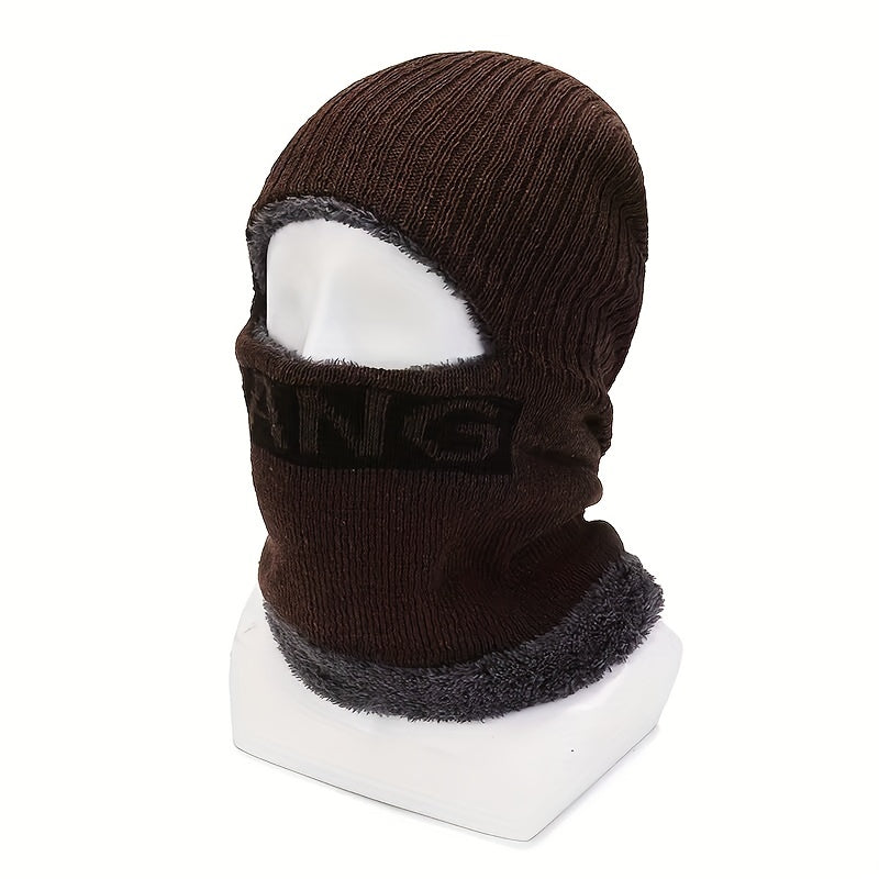 Double Layer Plus Velvet Warm Windproof Hat Mens Riding Ear Protection Mask