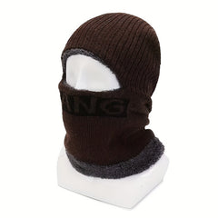 Double Layer Plus Velvet Warm Windproof Hat Mens Riding Ear Protection Mask